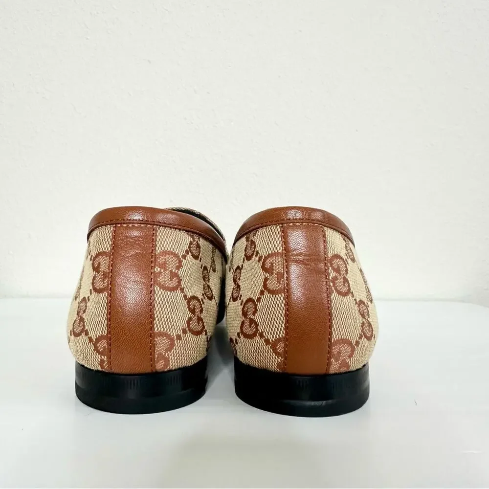 GUCCI Women’s Jordaan GG Canvas Loafers NEW 38.5 - Picture 5 of 10